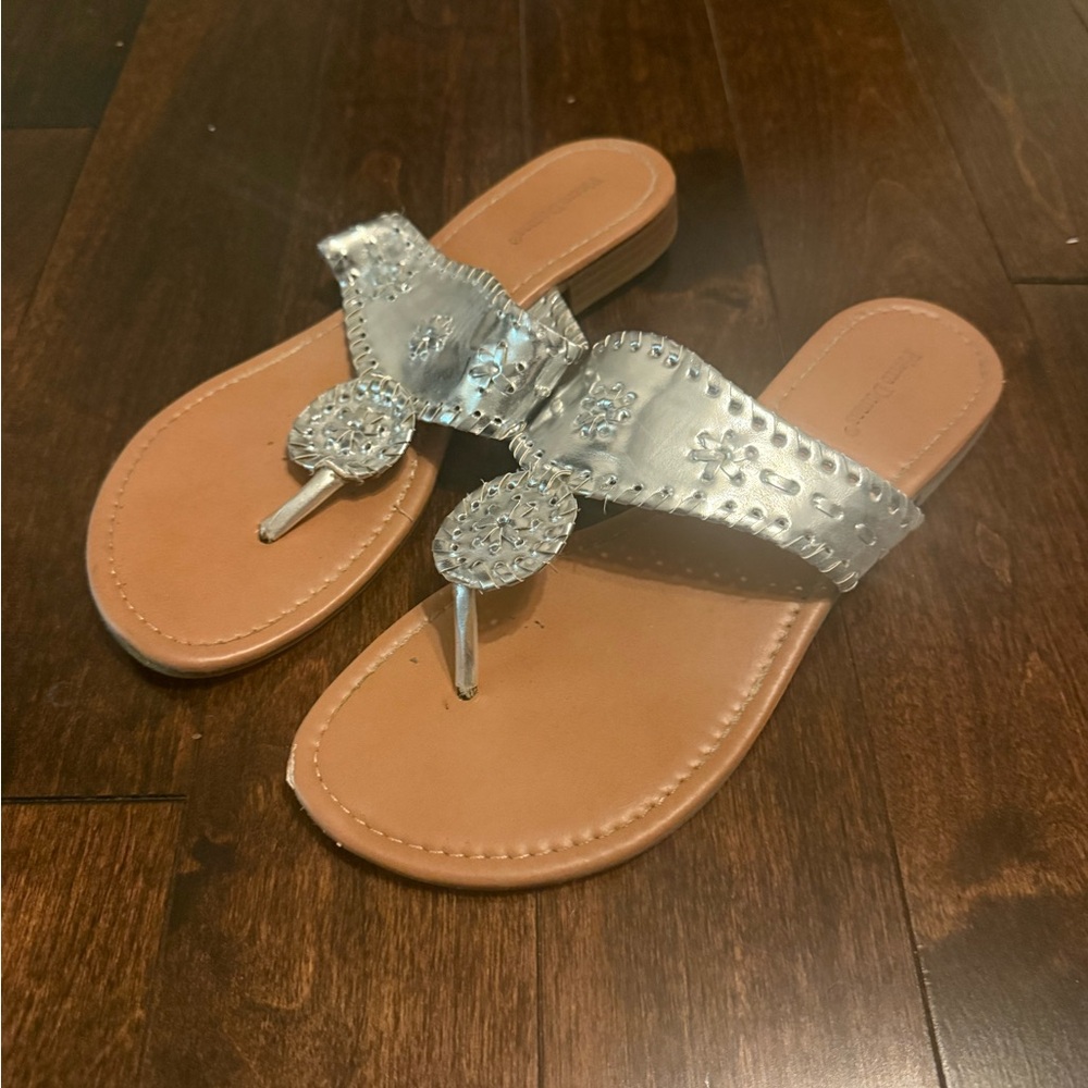 Pierre Dumas Silver and Tan Women's Sandals